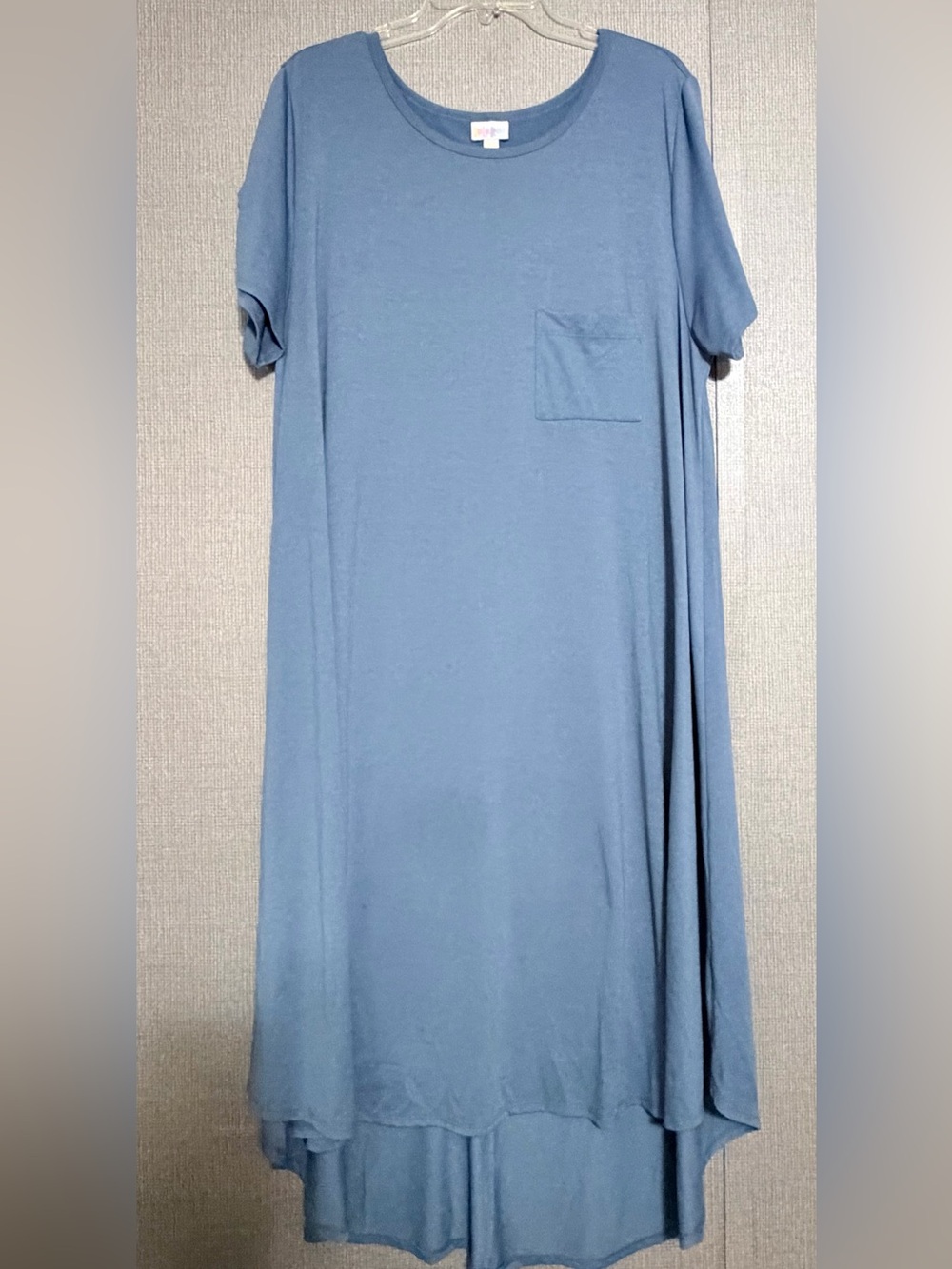 LuLaRoe Carly Swing Dust Blue High-Low Dress Pocket